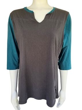 Harley Davidson Women’s 1X Gray Teal 3/4 Sleeve Eagle Shirt